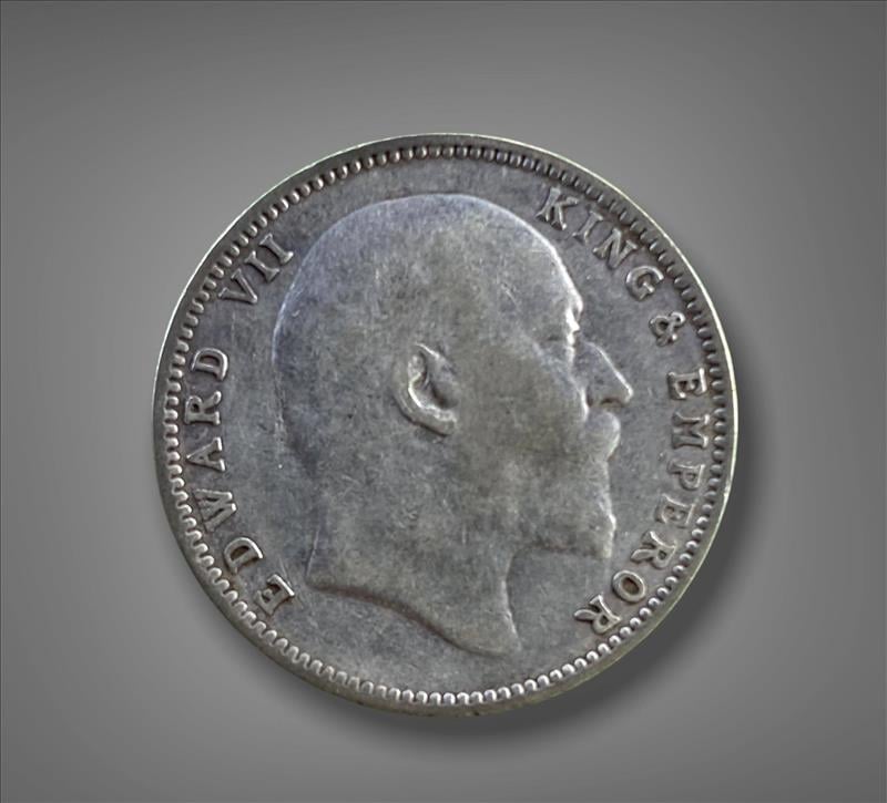 เหรียญหนึ่งรูปี (เนื้อเงิน) อินเดีย ปี1907 เคาะเดียว | ประมูลสินค้ามือสอง  Taradnud24